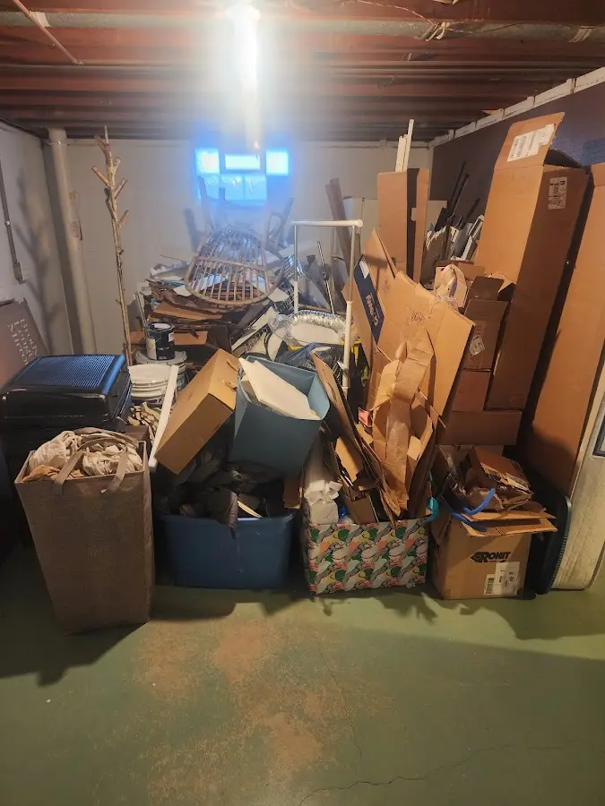 Roll-off dumpster container at job site for 6 Yard Dumpster Rental in Calimesa